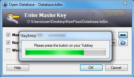 keepass display master key when entering typing